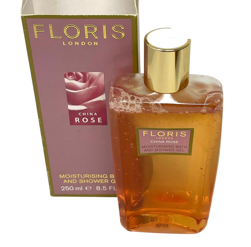 Floris London China Rose Moisturizing Bath And Shower Gel 8.5 FL OZ New in Box